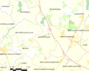 Poziția localității Sainte-Pexine