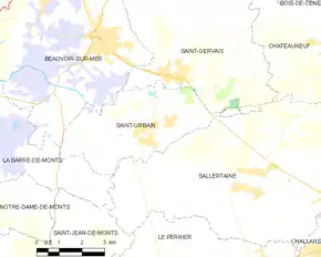 Poziția localității Saint-Urbain
