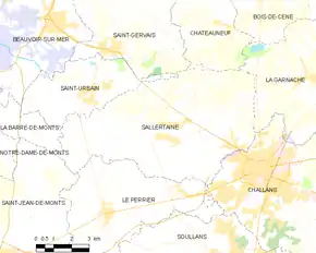 Poziția localității Sallertaine