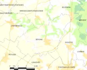 Poziția localității Sérigné