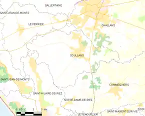 Poziția localității Soullans