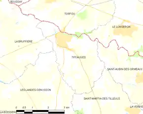 Poziția localității Tiffauges