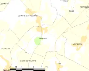 Poziția localității Velluire