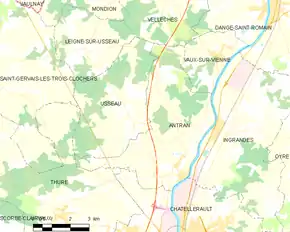 Poziția localității Antran