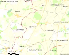 Poziția localității Benassay