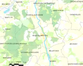 Poziția localității Bonneuil-Matours