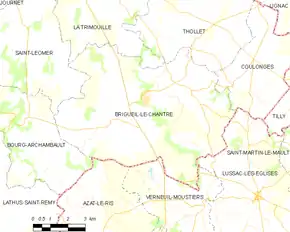 Poziția localității Brigueil-le-Chantre