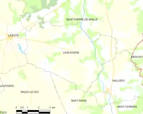 Poziția localității La Bussière