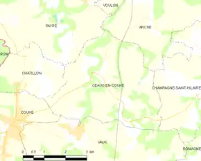 Poziția localității Ceaux-en-Couhé