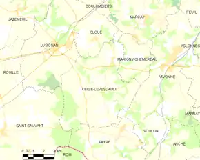 Poziția localității Celle-Lévescault