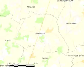 Poziția localității Champniers