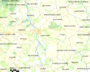 Poziția localității Chauvigny