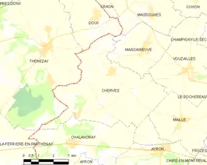 Poziția localității Cherves