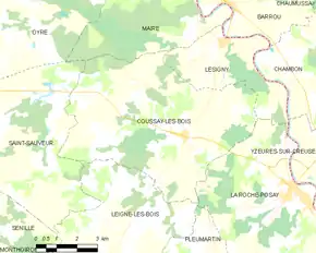 Poziția localității Coussay-les-Bois