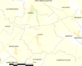 Poziția localității Cuhon