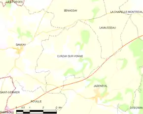 Poziția localității Curzay-sur-Vonne