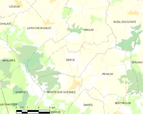 Poziția localității Dercé