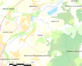 Poziția localității Dissay