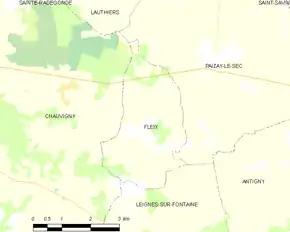 Poziția localității Fleix