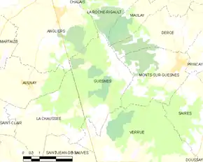 Poziția localității Guesnes