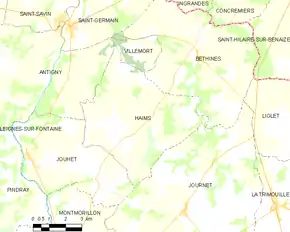 Poziția localității Haims