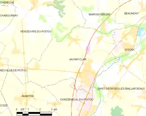 Poziția localității Jaunay-Clan