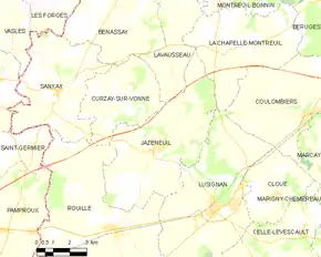 Poziția localității Jazeneuil