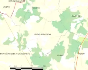 Poziția localității Leigné-sur-Usseau