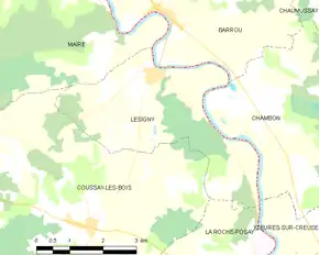 Poziția localității Lésigny