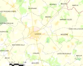 Poziția localității Loudun