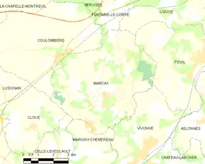 Poziția localității Marçay