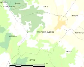 Poziția localității Monts-sur-Guesnes