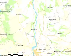 Poziția localității Moussac