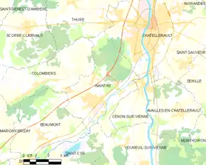 Poziția localității Naintré