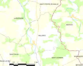 Poziția localității Nalliers