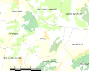 Poziția localității Ouzilly