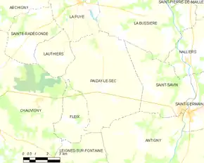 Poziția localității Paizay-le-Sec