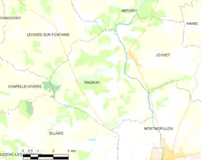 Poziția localității Pindray