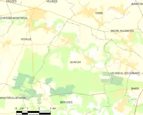 Poziția localității Quinçay