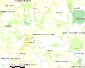 Poziția localității Saint-Maurice-la-Clouère