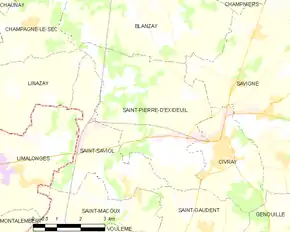 Poziția localității Saint-Pierre-d'Exideuil
