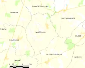 Poziția localității Saint-Romain