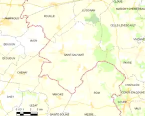 Poziția localității Saint-Sauvant