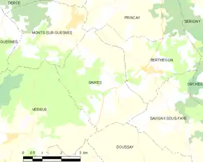 Poziția localității Saires