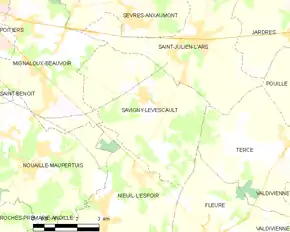 Poziția localității Savigny-Lévescault