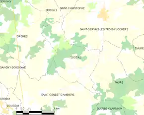 Poziția localității Sossais
