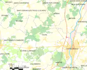 Poziția localității Thuré