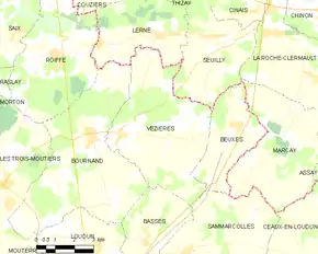 Poziția localității Vézières