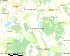 Poziția localității Vouneuil-sur-Vienne