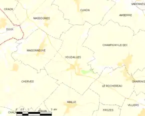 Poziția localității Vouzailles